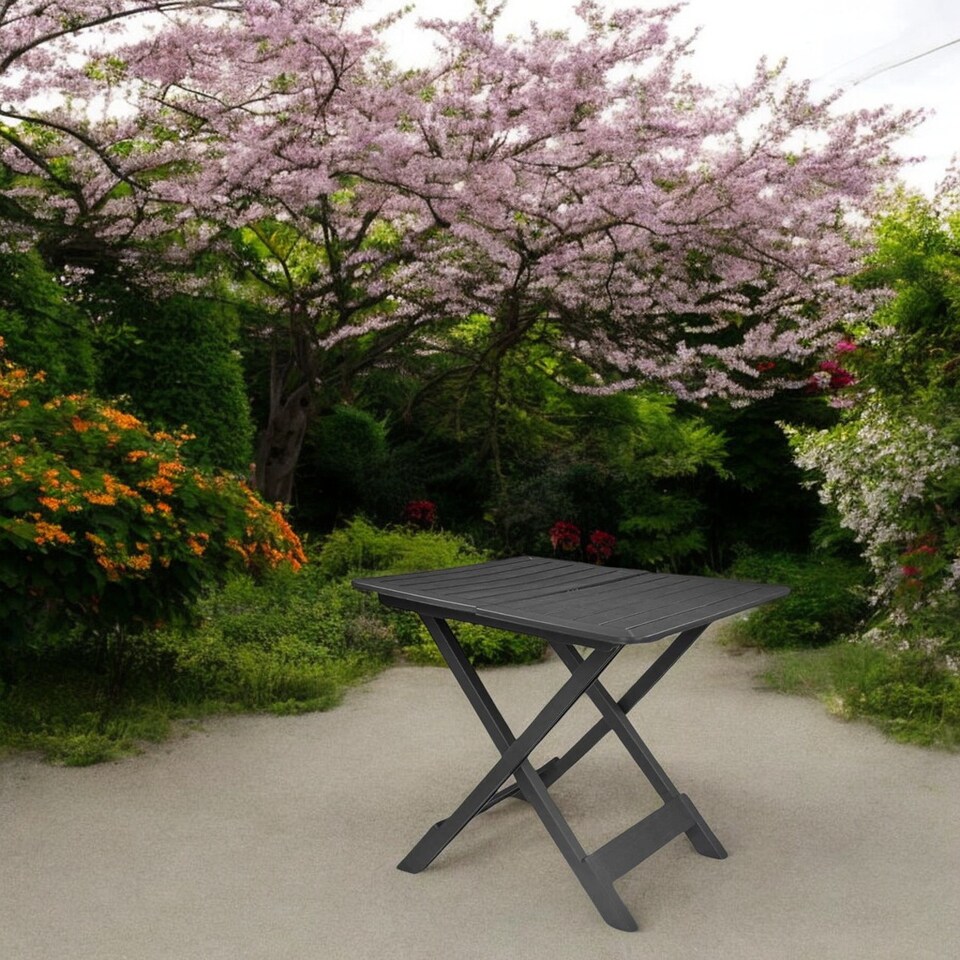 image 1 of Portable Folding Camping Picnic Table | Black | 1