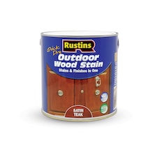 Rustins Quick Dry Outdoor Wood Stain Satin Teak 2.5L | Brown | 1