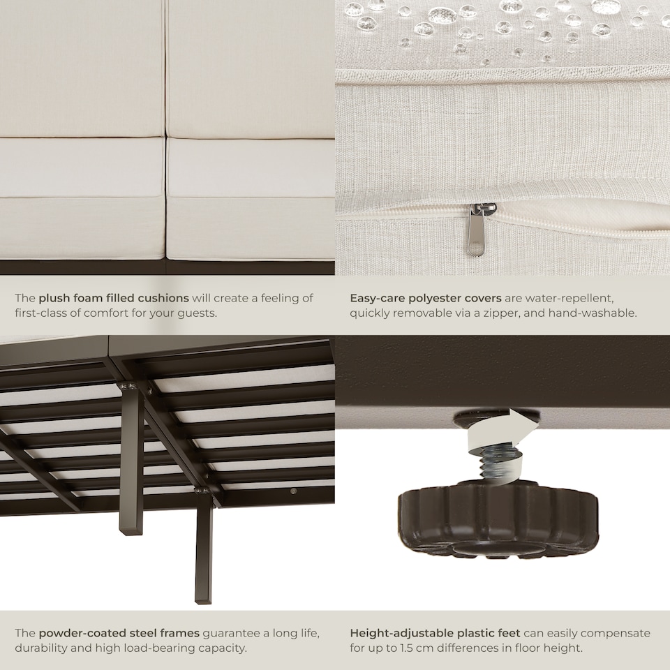 image 1 of Garden Furniture Comosa - for 6 people, XXL padding, 2 sofas, 1 armchair