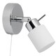 image 7 of Set of 2 Iona - Chrome Opal Glass IP44 Pull Cord Bathroom Wall Spotlights | Chrome | 2