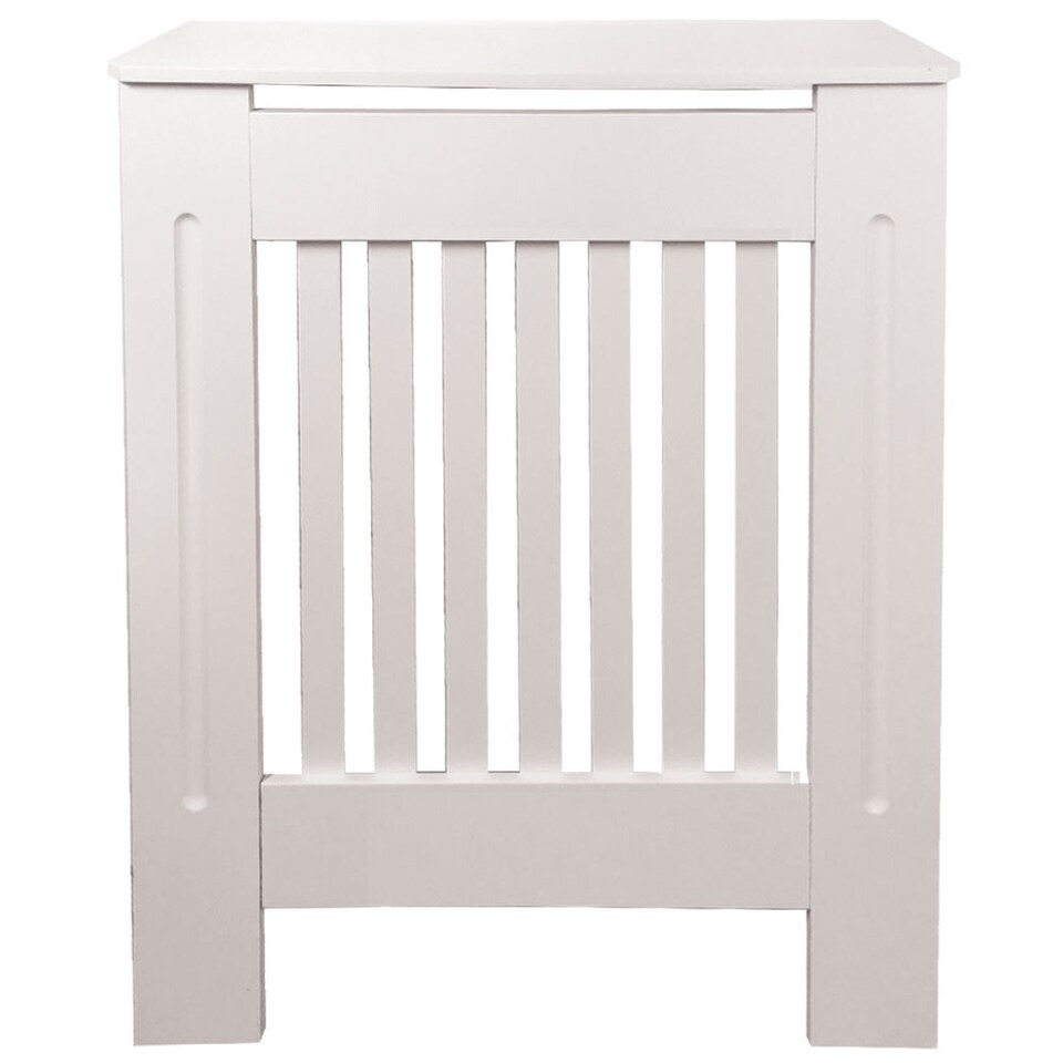 image 1 of Vida Designs Chelsea Radiator Cover Painted MDF Slatted Cabinet, White, 78cm