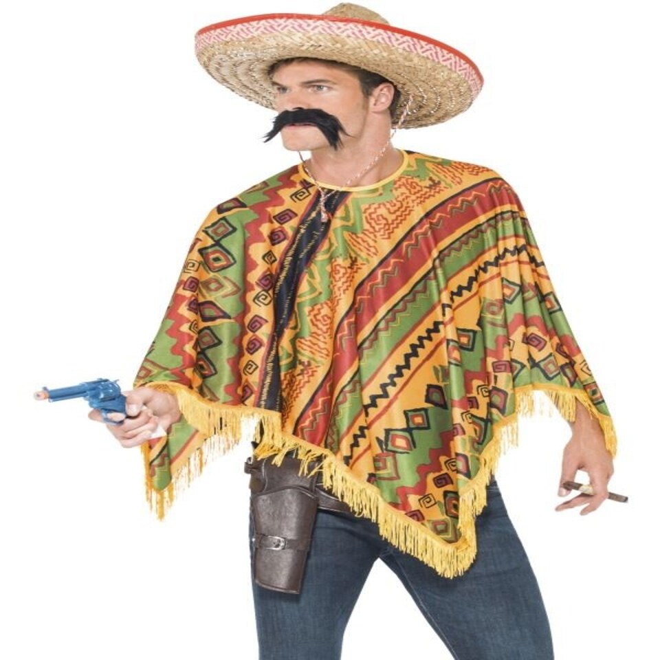 Poncho & Moustache - Orange - 43904 One Size