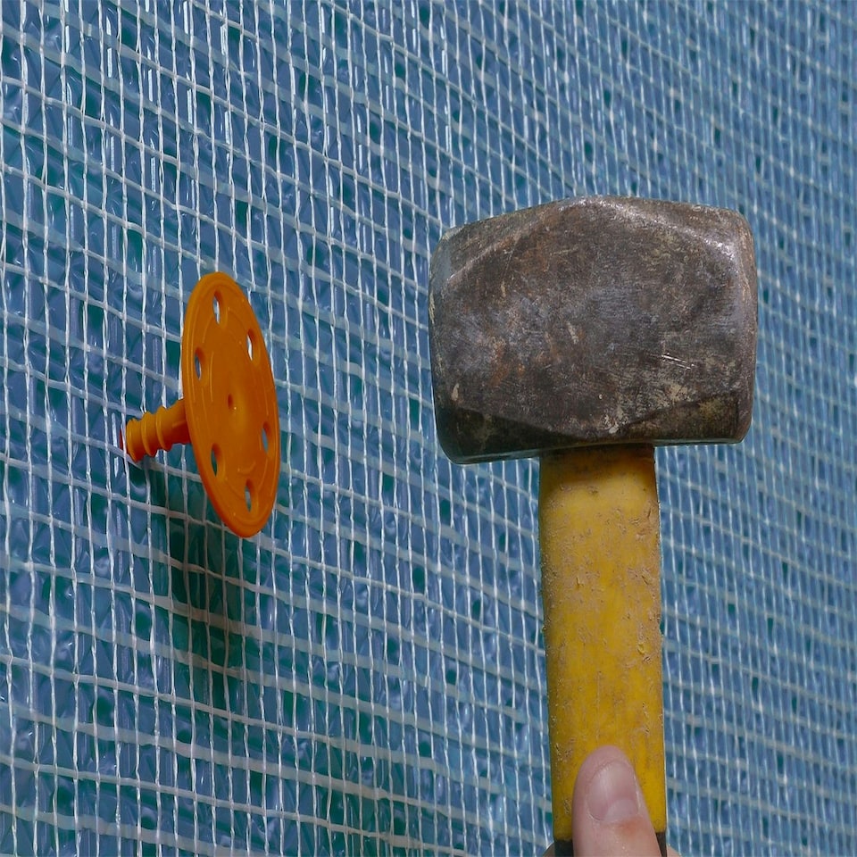 image 1 of Drybase Plaster Plugs Orange with Seals (x 150) - Specialised Fixings for Securing Plaster Mesh Membranes to Damp Walls. | Clear | Clear