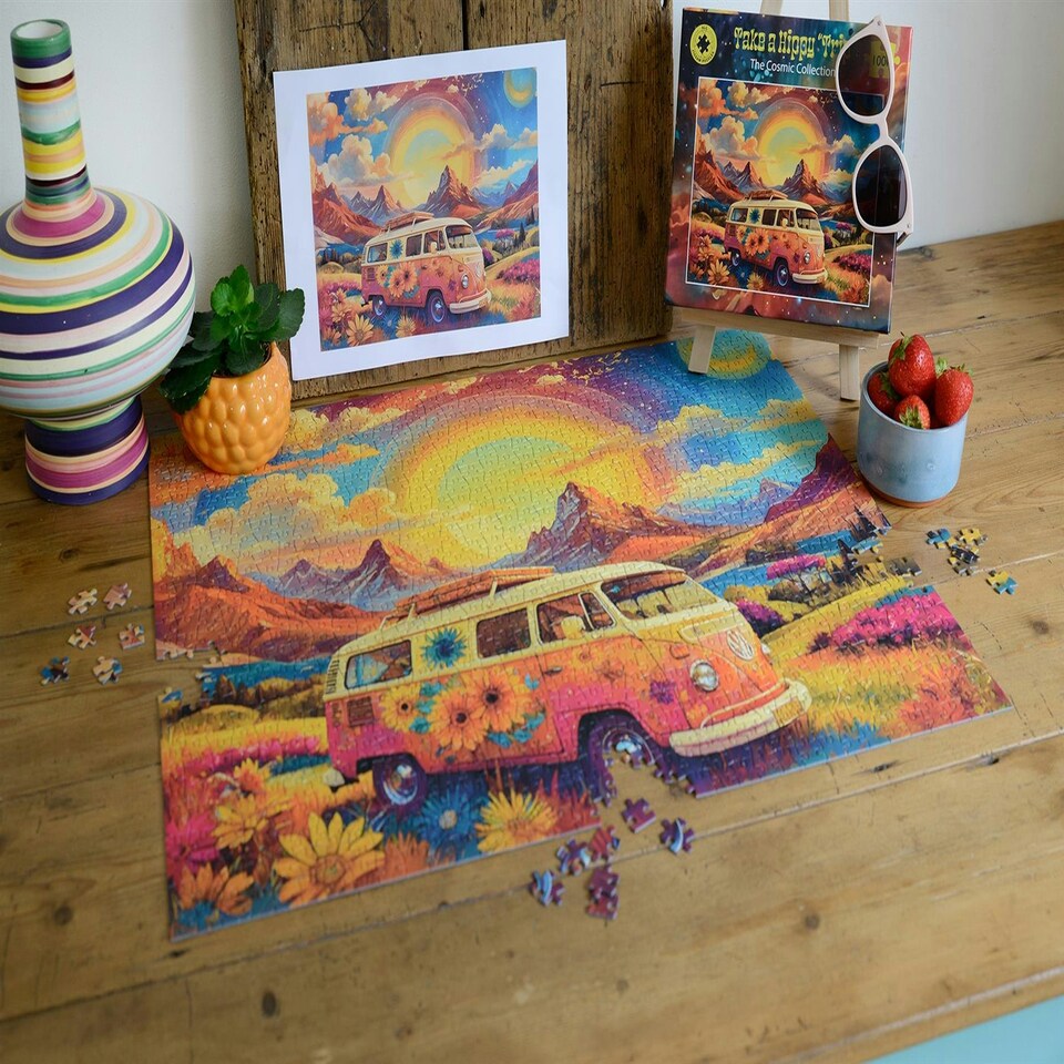 image 1 of Take a Hippy "Trip" 1000 Piece Jigsaw Puzzle