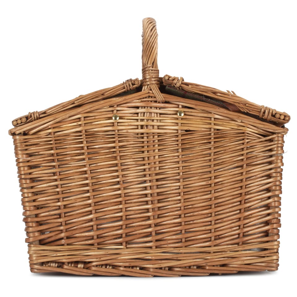 image 1 of 2 Person Butterfly Lidded Fitted Wicker Picnic Basket