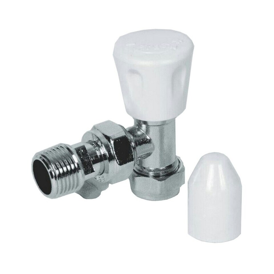 Ravenheat Angled Radiator Valve - Silver/White - One Size