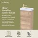 image 2 of Balterley Bathroom Contemporary Floor Standing Vanity Unit Basin & Handle Easy To Install | Brown | Bleached Cuneo Oak