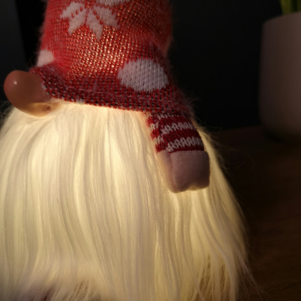 image 1 of 30cm Battery Operated Light up Christmas Standing Gonk Decoration in Red