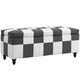 image 1 of HOMCOM 114 x 47 x 47cm Velvet Storage Ottoman, Button-tufted Footstool Box Grey