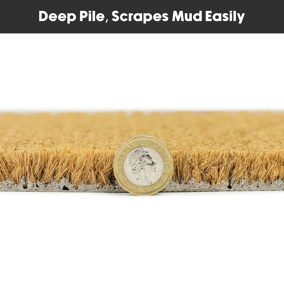 image 1 of JVL Festive Christmas Coir Doormat with Latex Back 40x58cm, Santa