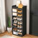 image 3 of Living and Home 8-Tier Narrow Tall Shoe Rack - Black Black