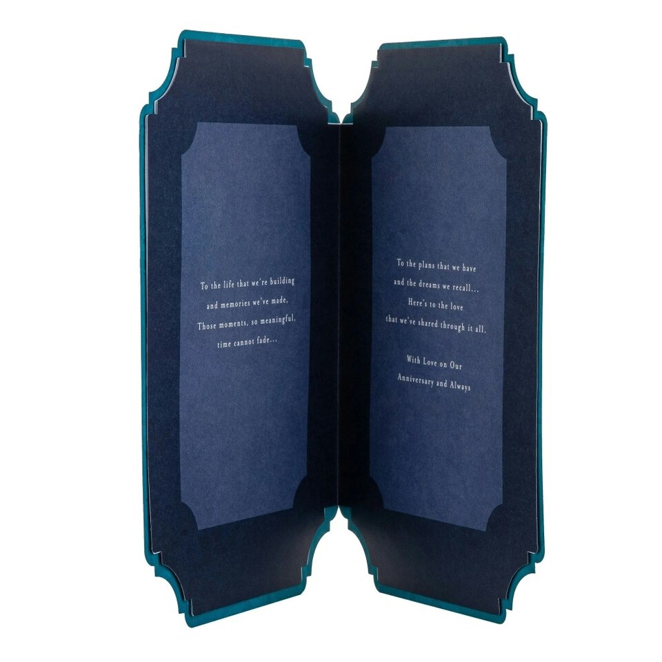 image 1 of Green Traditional Floral Design with Heartfelt Verse Husband Anniversary Card