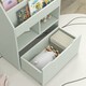 image 8 of HOMCOM Kids Bookshelf Bookcase with Storage Drawer with Wheels Toy Organiser | Green
