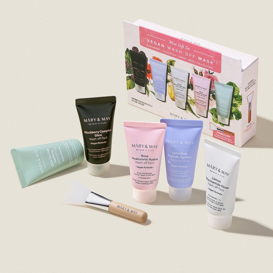 image 1 of Mary&May  Vegan Wash Off Mask Mini Gift Set 5pcs