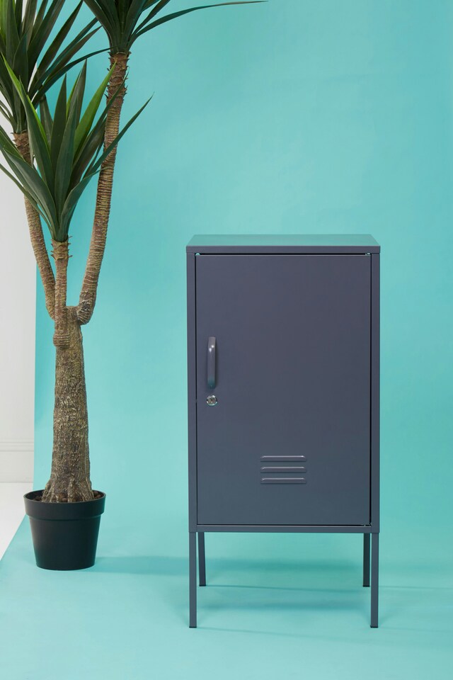 image 1 of Orsina Versatile One Door Grey Locker, Secured Storage Shelving Locker, Sleek And Sturdy Slim Locker With Handle