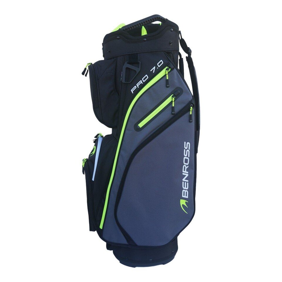 image 1 of Benross Pro 7.0 Golf Cart Bag - Black/Grey/Lime