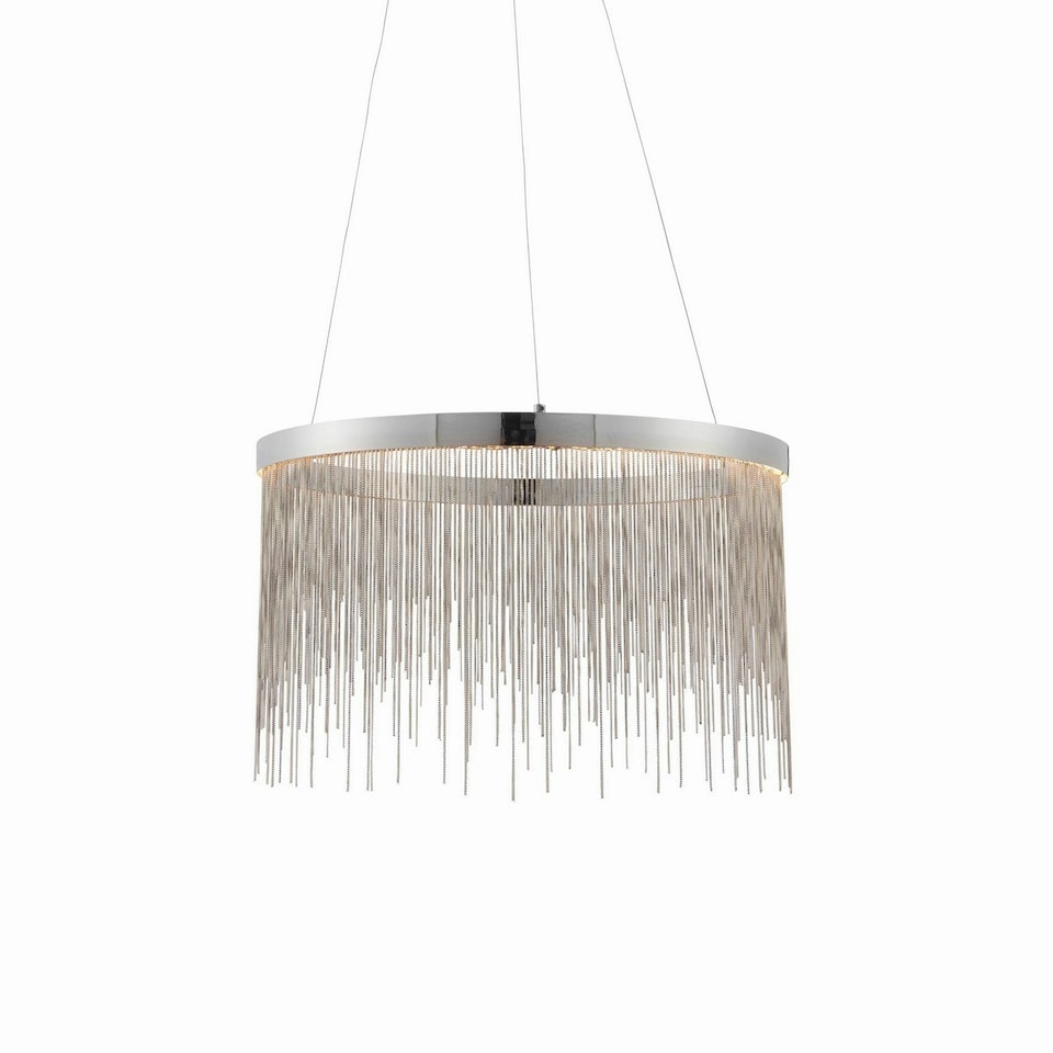 image 1 of Zelma LED 1 Light Pendant Chrome, Silver Chain