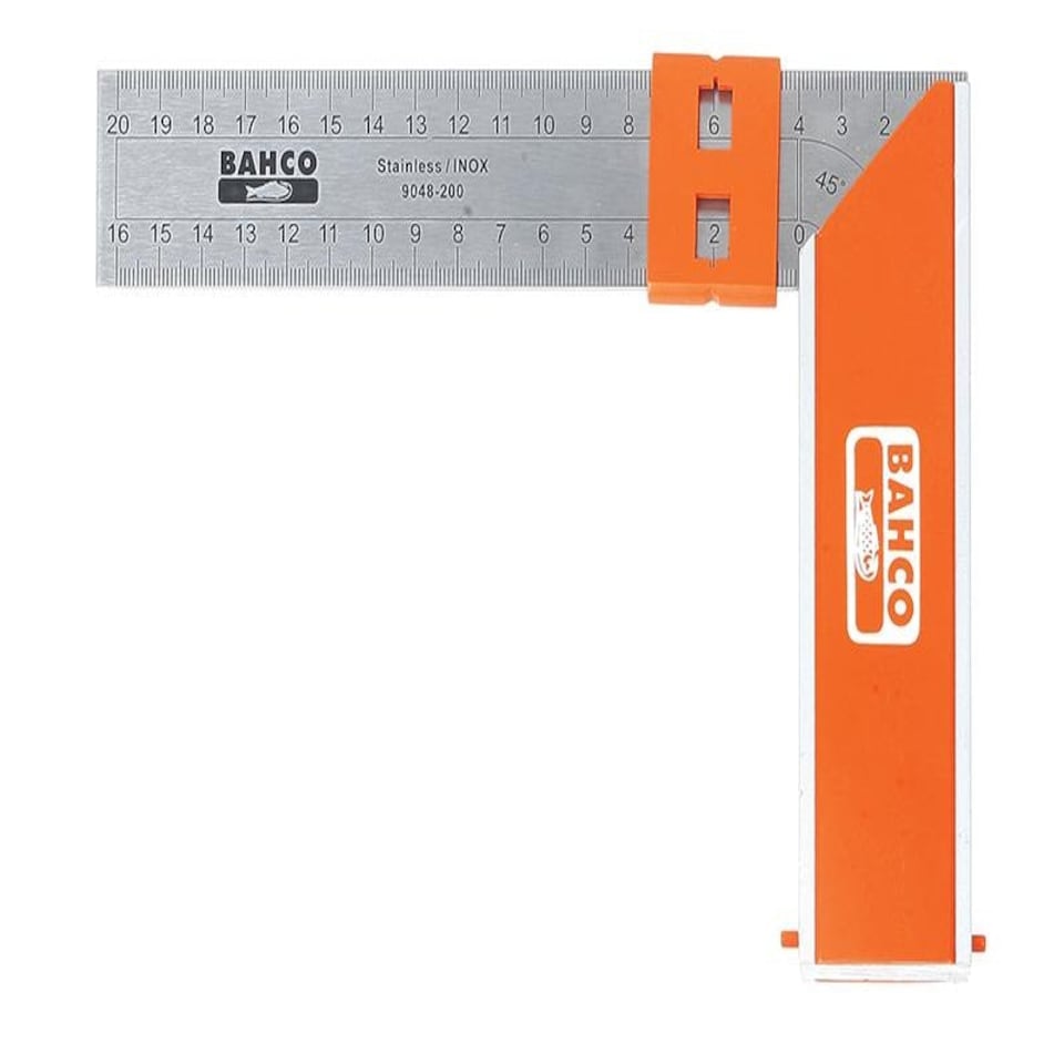 Bahco 9048-200 Aluminium Block & Steel Try Square 200Mm (8In)