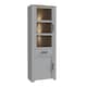 image 4 of Bohol Narrow Display Cabinet inc. 2x LED Lights in Riviera Oak/Grey Oak