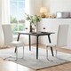 image 2 of Yaheetech  Set of 2 Dining Chairs Faux Leather Chairs with Metal Legs White