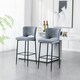 image 5 of Lily Velvet Bar Stool Padded Seat Metal Legs (Grey)
