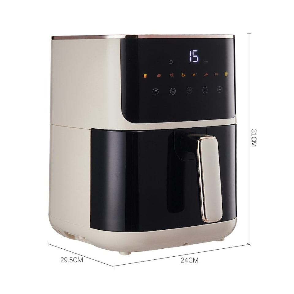 image 1 of Living and Home 4.7L Air Fryer with Touch Screen, White
