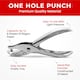 image 3 of Pack of 6 Single One Hole Punch - Metal Hand Held Paper Puncher