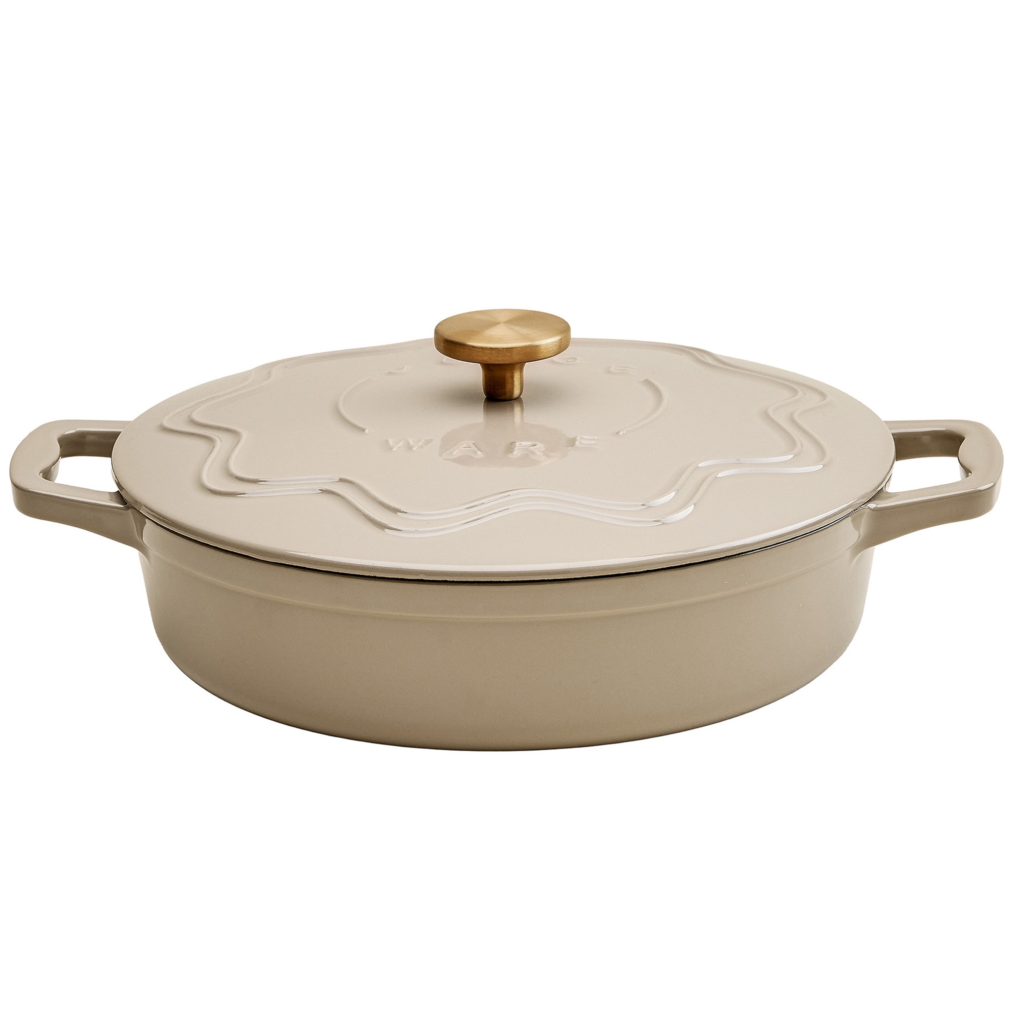 Judgeware Enamelled Cast Iron, 28Cm Shallow Casserole, 3L, Mushroom, Brown