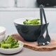 image 2 of Zeal Melamine Salad Bowl & Salad Servers Set, Duck Egg Blue Black | Dark Grey