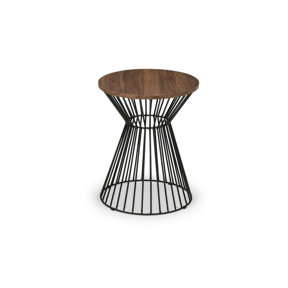 image 1 of Classic Walnut Round Wire Lamp Table | Brown | Brown