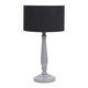 image 3 of ValueLights Victoria Grey Wood Table Lamp Black Shade | Grey | Black