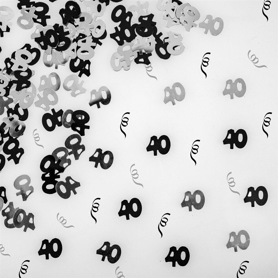image 1 of 40th Confetti Black & Silver 14G - 2PK