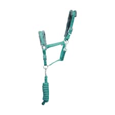 Hy Sport Active Horse Headcollar and Leadrope - Spearmint Green/Grey - Full