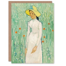 Vincent van Gogh Art Card Girl in White Floral Portrait