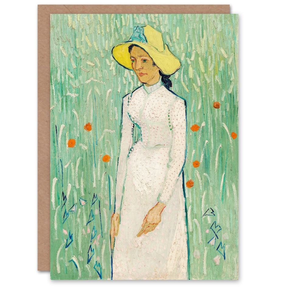 image 1 of Vincent van Gogh Art Card Girl in White Floral Portrait