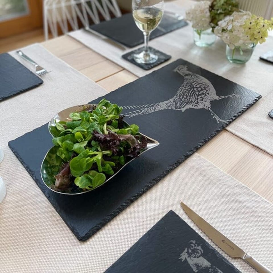 image 1 of The Just Slate Company Pheasant Slate Table Runner