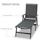 image 6 of Outsunny Outdoor Folding Sun Lounger w/ Adjustable Backrest and Aluminium Grey