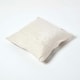 image 3 of Homescapes Beige and Cream Real Leather & Goat Hair Small Check Cushion with Feather Filling - 45 x 45 cm Cream