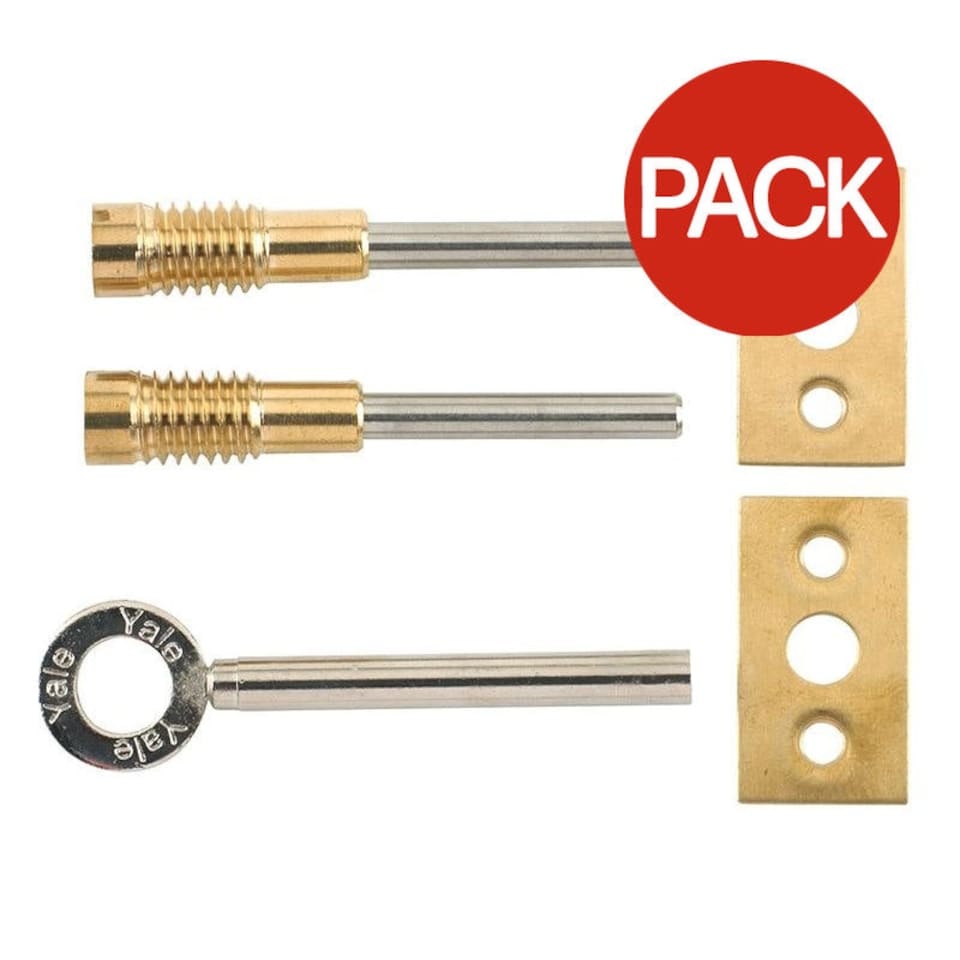 Yale Locks 8013 Dual Screw Window Lock Brass Finish Pack Of 2 - Multi Colour - Brass Finish Pack Of 2