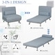 image 5 of HOMCOM Single Folding 5 Position Convertible Sleeper Sofa Bed Blue