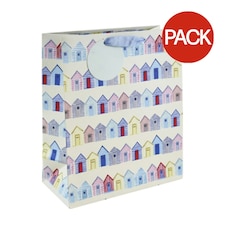 Eurowrap Beach Hut Gift Bag (Pack of 6) - Multicoloured - L