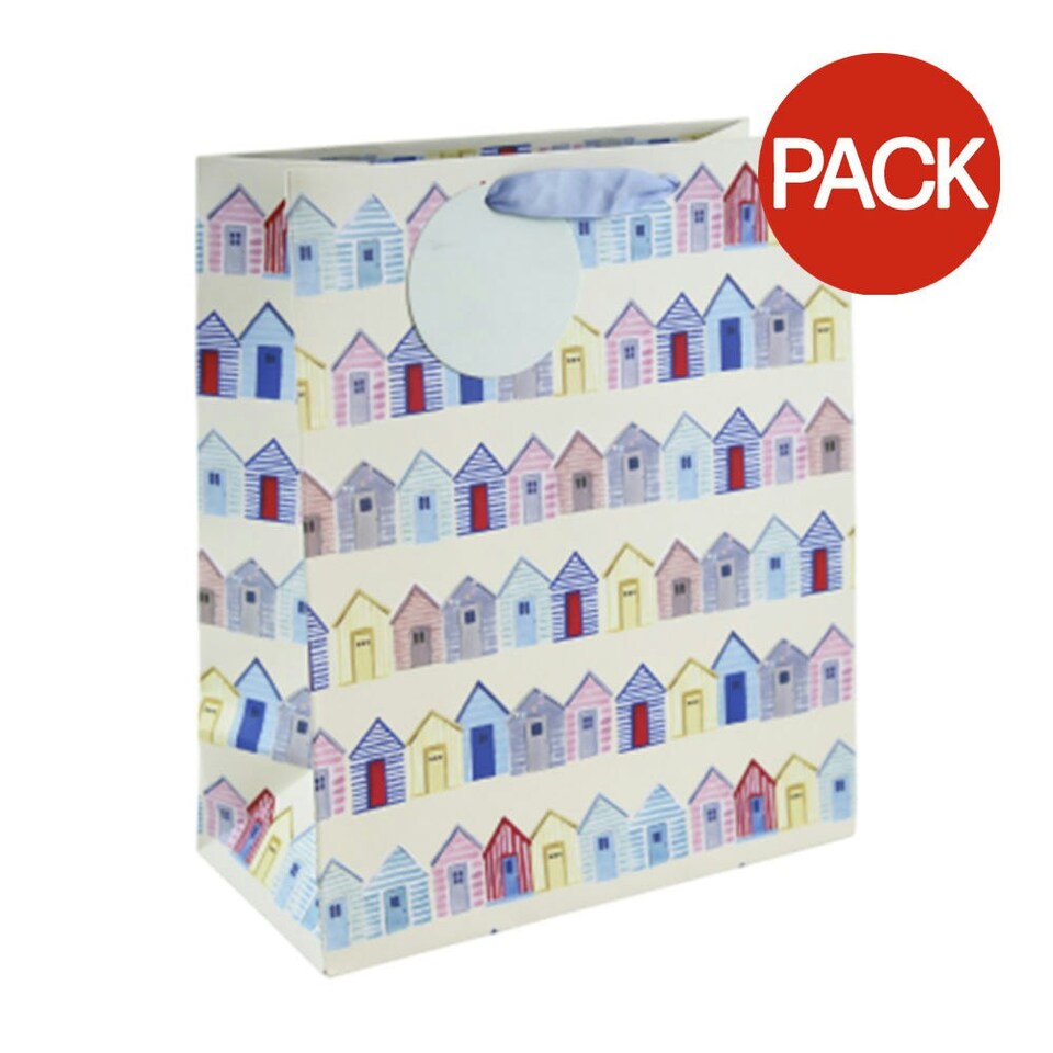 Eurowrap Beach Hut Gift Bag (Pack of 6) - Multicoloured - L