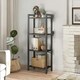 image 2 of 4 Tier Storage Standing Shelf Furniture Black Black | One Size