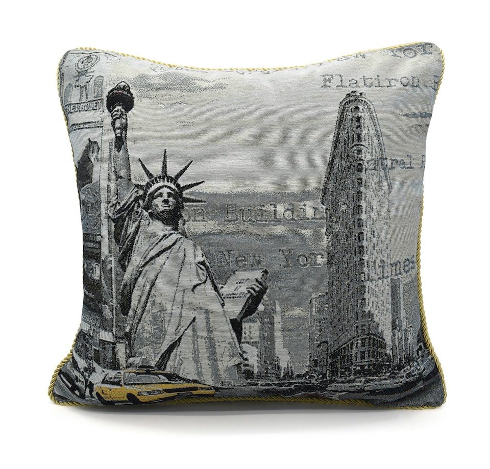 image 1 of Tapestry Filled Scatter Cushion - 43cm x 43cm | Multi | New York