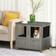 image 2 of PawHut Dog Crate Kennel Cage for Small Medium Dog, Indoor End Table, Grey