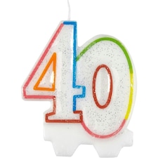 Amscan 40th Birthday Candle - Multicoloured - One Size