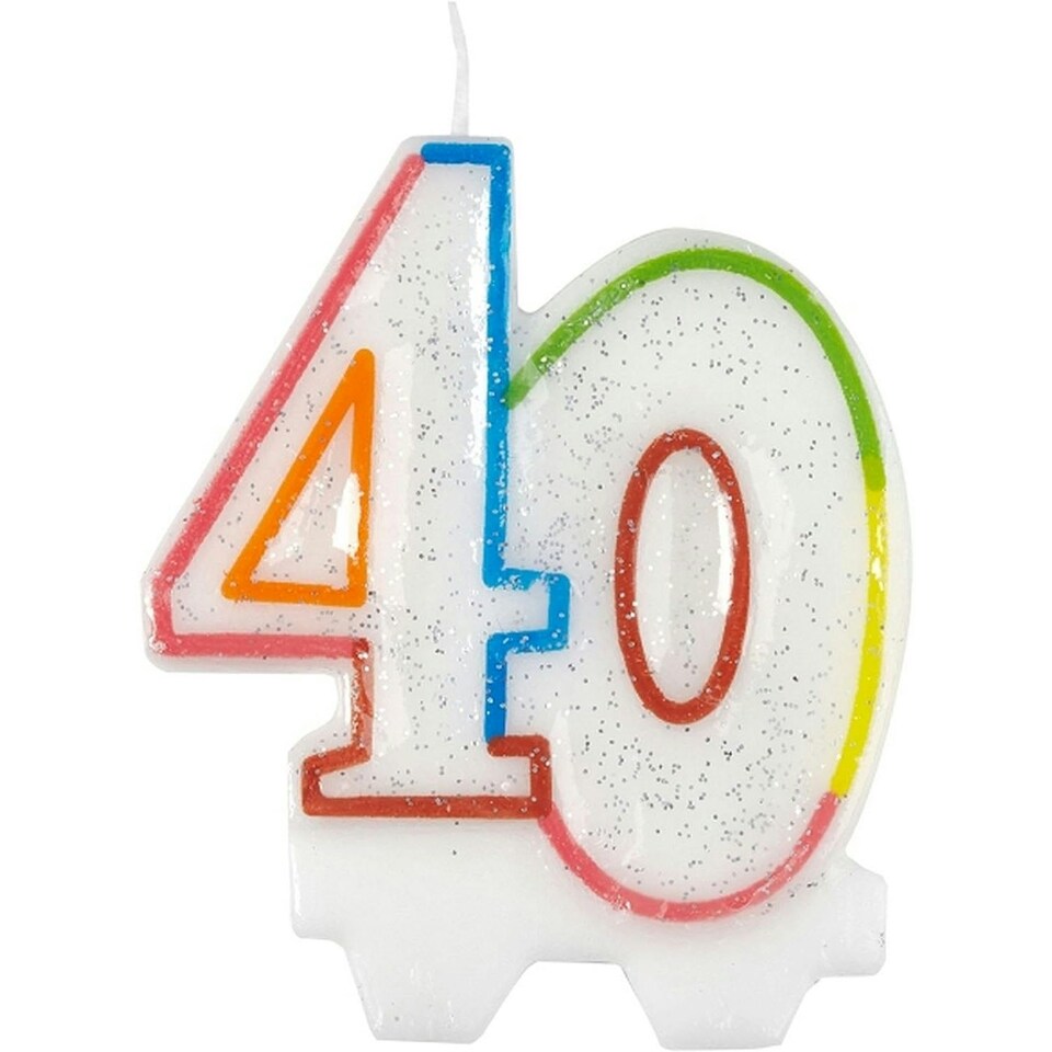 Amscan 40th Birthday Candle - Multicoloured - One Size