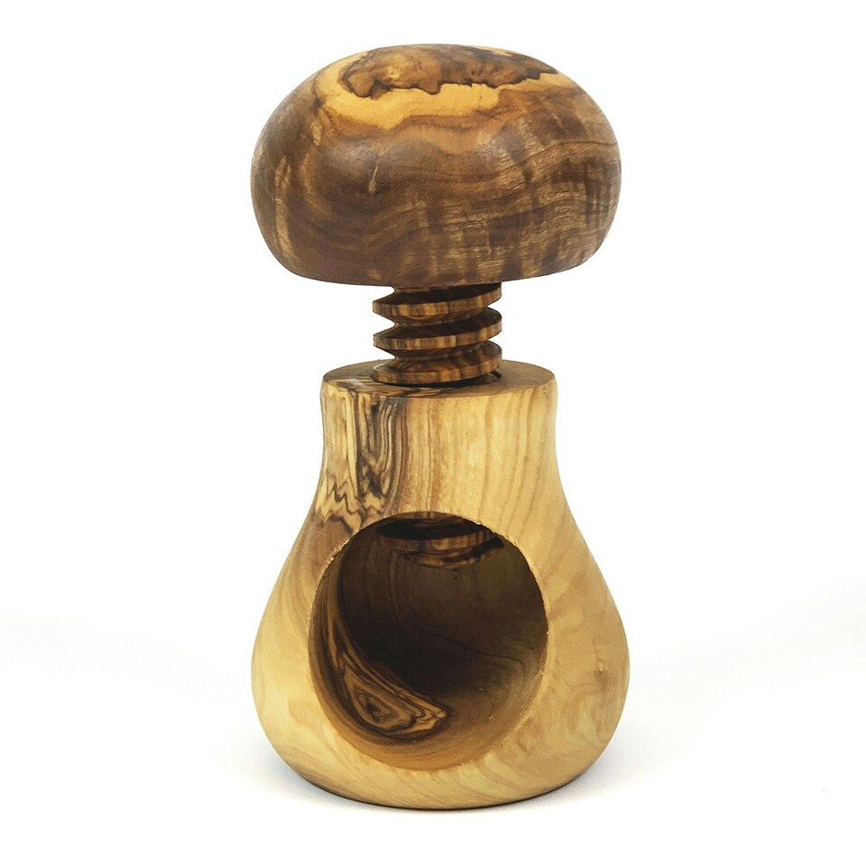 image 1 of Verano Spanish Ceramics Olive Wood Nut Cacker - 11.5cm