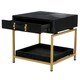 image 4 of Kensington Townhouse Hair On Hide Bedside Table Black