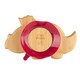 image 2 of Tiny Dining Bamboo Suction Plate - Dinosaur/Red - Divided Non-Slip Bamboo Self-Feeding Baby Weaning Plate | Red | Red